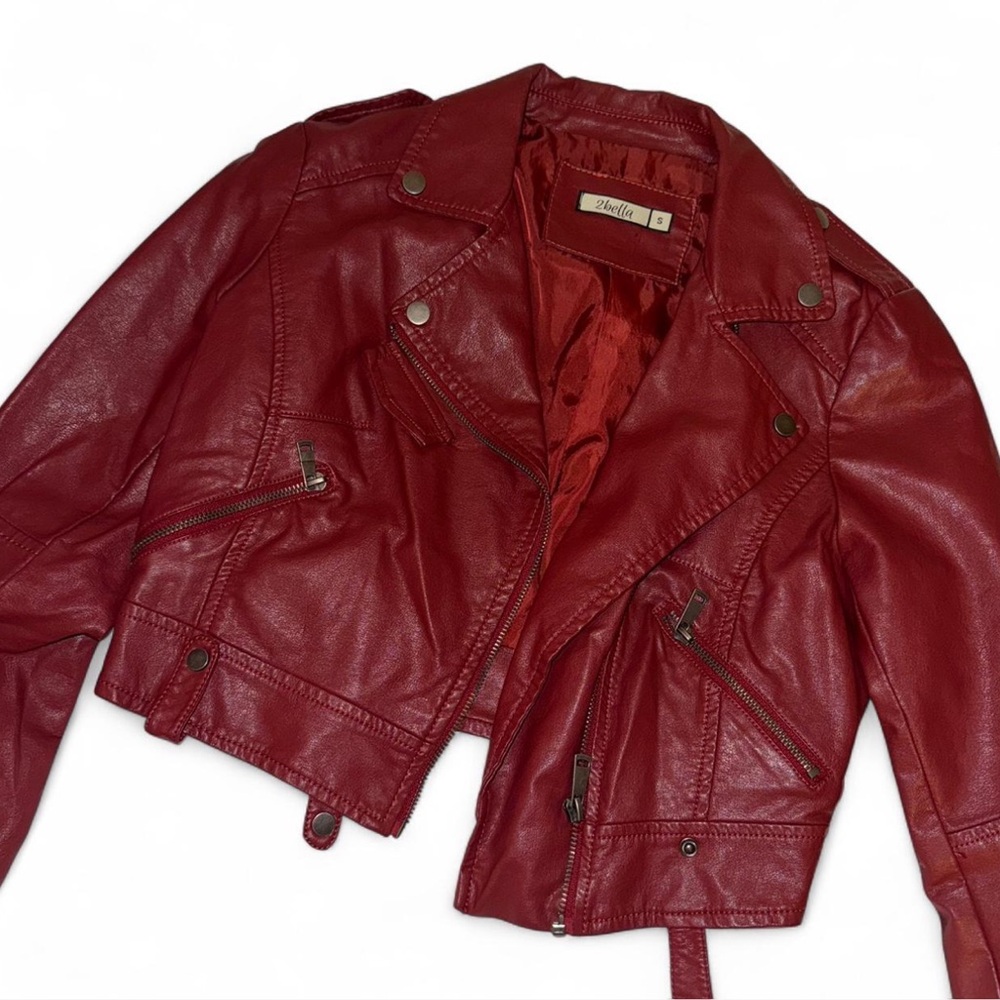 Chic Red Leather Jacket - image 1